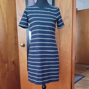 Banana Republic Navy and Army GreenStriped Tee Shirt  Dress